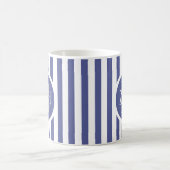 Striped Template Blue C49 Kurz Name Initial Kaffeetasse (Mittel)