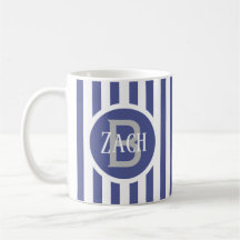 Striped Template Blue C49 Kurz Name Initial
