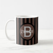 Striped Template braun C33 Long Name Initial Kaffeetasse (Links)
