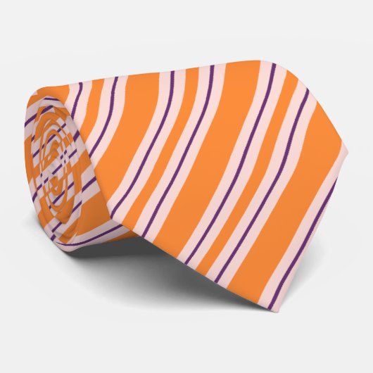 Striped Ties For Men | Orange Krawatte (Gerollt)