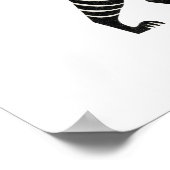 Striped Tiger Illustration – Minimalist Folk Anima Poster (Ecke)