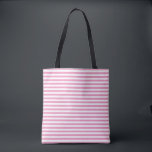 Striped Tote Bag Tasche<br><div class="desc">This tote bag is shown with a cute striped print.
Pink color stripes.
Customize this item or buy as is.



Licensed Print</div>