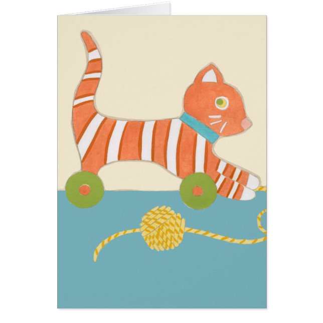 Striped Toy Cat mit Ball of String (Vorne)