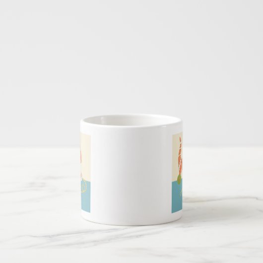 Striped Toy Cat mit Ball of String Espressotasse (Vorderseite)