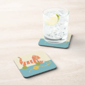 Striped Toy Cat mit Ball of String Getränkeuntersetzer (Rechte Seite)