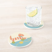 Striped Toy Cat mit Ball of String Getränkeuntersetzer (Seite)