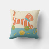 Striped Toy Cat mit Ball of String Kissen (Rückseite)