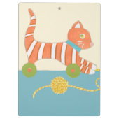 Striped Toy Cat mit Ball of String Klemmbrett (Rückseite)