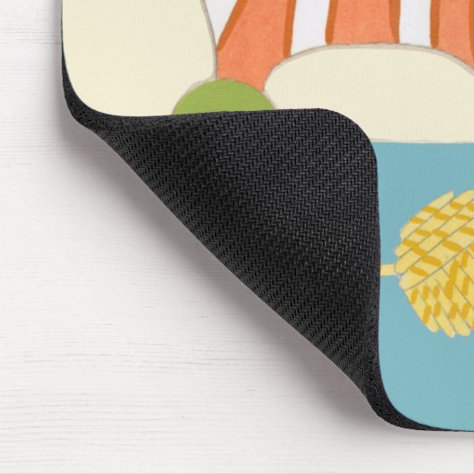 Striped Toy Cat mit Ball of String Mousepad (Ecke)