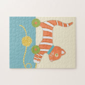 Striped Toy Cat mit Ball of String Puzzle (Horizontal)