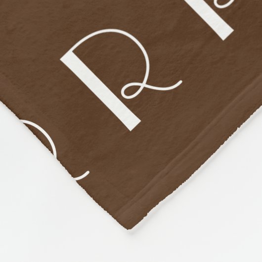 Striped Typografy Initials Black Fleecedecke (Ecke)