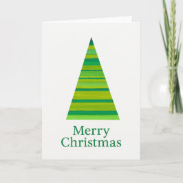 Striped Watercolor Christmas Tree Karte