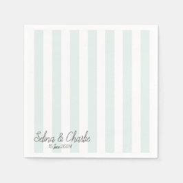Striped Wedding Cocktail Napkin Serviette