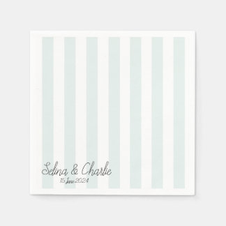 Striped Wedding Cocktail Napkin Serviette