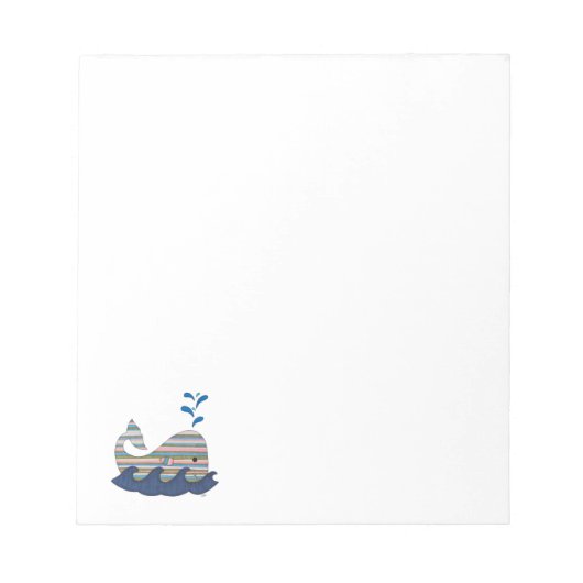 Striped Whale Notepad Notizblock (Vorderseite)