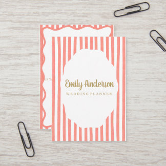striped whimsical business card visitenkarte