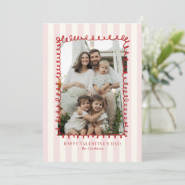Striped Whimsical Red Frame Valentine’s Day CARD Einladung