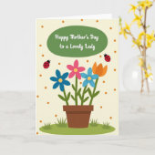 Striped Winged Insects Happy Card Karte (Gelbe Blume)