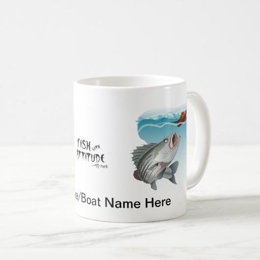 Striper Bass Fishing Drinks Tee oder Kaffee Tasse (VorderseiteRechts)
