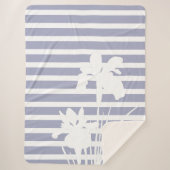Stripes and Iris Flowers Silhouette Sherpadecke (Vorderseite)