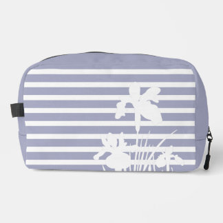 Stripes and Iris Flowers Silhouette  Waschbeutel