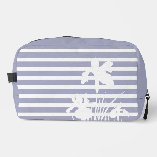 Stripes and Iris Flowers Silhouette  Waschbeutel (Vorderseite)