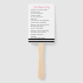 Stripes and Peonies Wedding Program Fan Fächer (Rückseite)