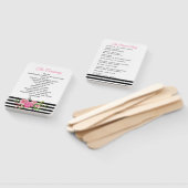 Stripes and Peonies Wedding Program Fan Fächer (Non-assembled)