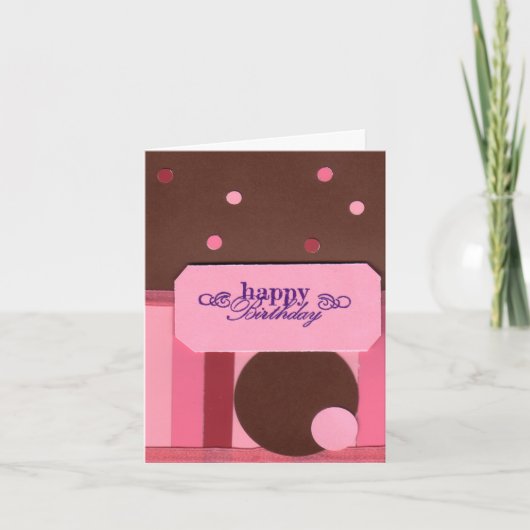 Stripes and Polka Dots Birthday Card Karte (Vorderseite)