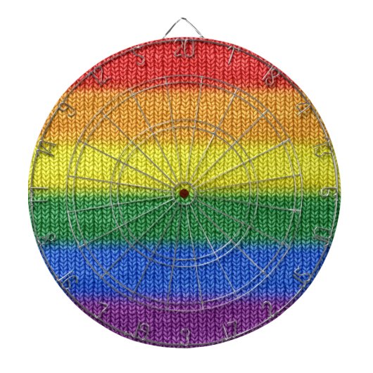 Stripes aus Stricken mit Regenbogenfarben nahtlos Dartscheibe (vorne)