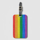 Stripes aus Stricken mit Regenbogenfarben nahtlos Gepäckanhänger (Vorderseite Vertikal)