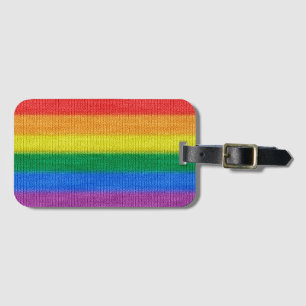 Stripes aus Stricken mit Regenbogenfarben nahtlos Gepäckanhänger