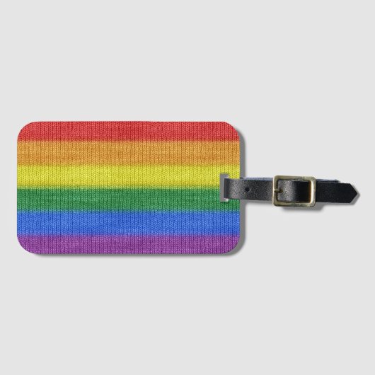 Stripes aus Stricken mit Regenbogenfarben nahtlos Gepäckanhänger (Vorderseite (Horizontal))