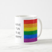 Stripes aus Stricken mit Regenbogenfarben nahtlos Kaffeetasse (VorderseiteRechts)