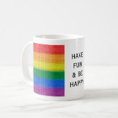 Stripes aus Stricken mit Regenbogenfarben nahtlos Kaffeetasse (Vorderseite Links)