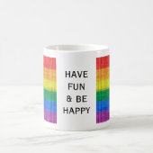 Stripes aus Stricken mit Regenbogenfarben nahtlos Kaffeetasse (Mittel)