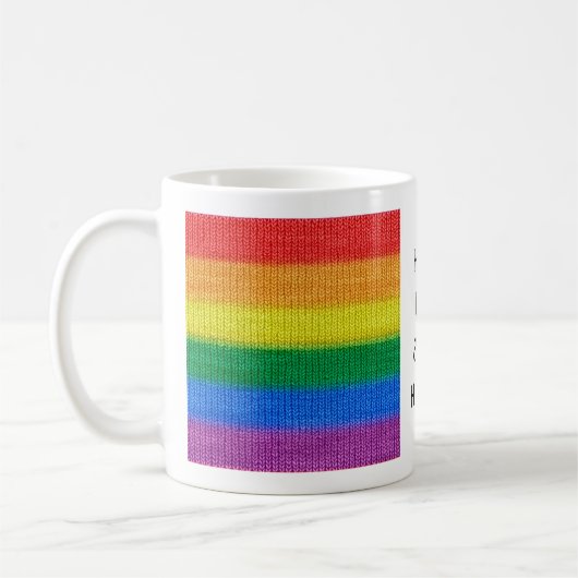 Stripes aus Stricken mit Regenbogenfarben nahtlos Kaffeetasse (Links)