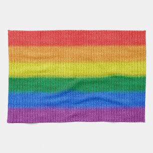 Stripes aus Stricken mit Regenbogenfarben nahtlos  Küchentuch