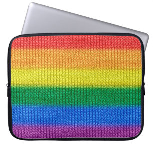 Stripes aus Stricken mit Regenbogenfarben nahtlos Laptopschutzhülle