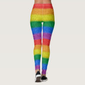 Stripes aus Stricken mit Regenbogenfarben nahtlos Leggings (Rückseite)