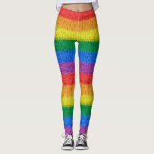 Stripes aus Stricken mit Regenbogenfarben nahtlos Leggings (Vorderseite)
