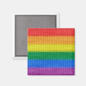 Stripes aus Stricken mit Regenbogenfarben nahtlos Magnet (Vorderseite/Rückseite)