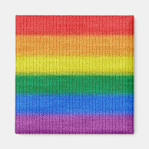 Stripes aus Stricken mit Regenbogenfarben nahtlos Magnet