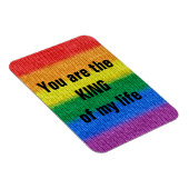 Stripes aus Stricken mit Regenbogenfarben nahtlos  Magnet (Rechte Seite)