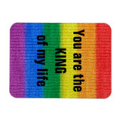 Stripes aus Stricken mit Regenbogenfarben nahtlos  Magnet (Horizontal)