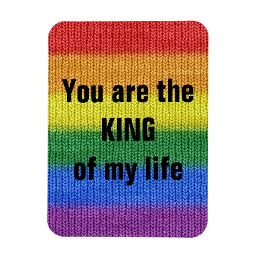 Stripes aus Stricken mit Regenbogenfarben nahtlos  Magnet (Vertikal)