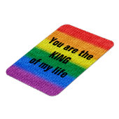 Stripes aus Stricken mit Regenbogenfarben nahtlos  Magnet (Linke Seite)