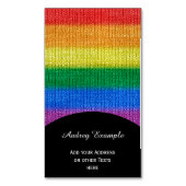Stripes aus Stricken mit Regenbogenfarben nahtlos Magnetische Visitenkarte (Vorderseite Vertikal)