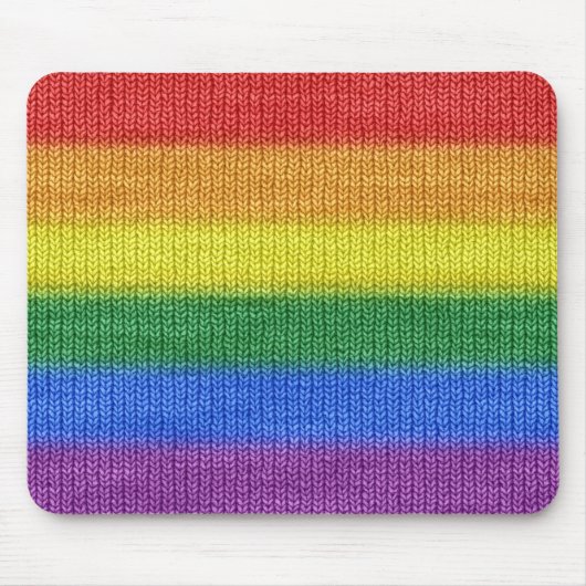 Stripes aus Stricken mit Regenbogenfarben nahtlos Mousepad (Vorne)