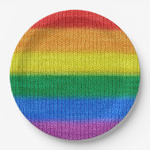 Stripes aus Stricken mit Regenbogenfarben nahtlos Pappteller (Vorderseite)
